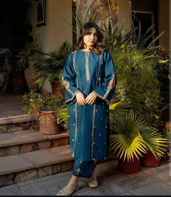 UNSTITCH SUIT DHANAK STUFF 2PC COLLECTION