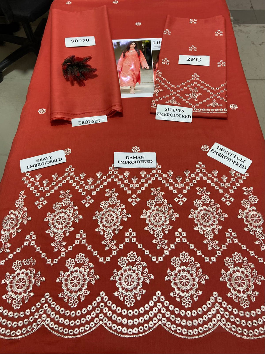 UNSTITCH SUIT DHANAK STUFF 2PC COLLECTION