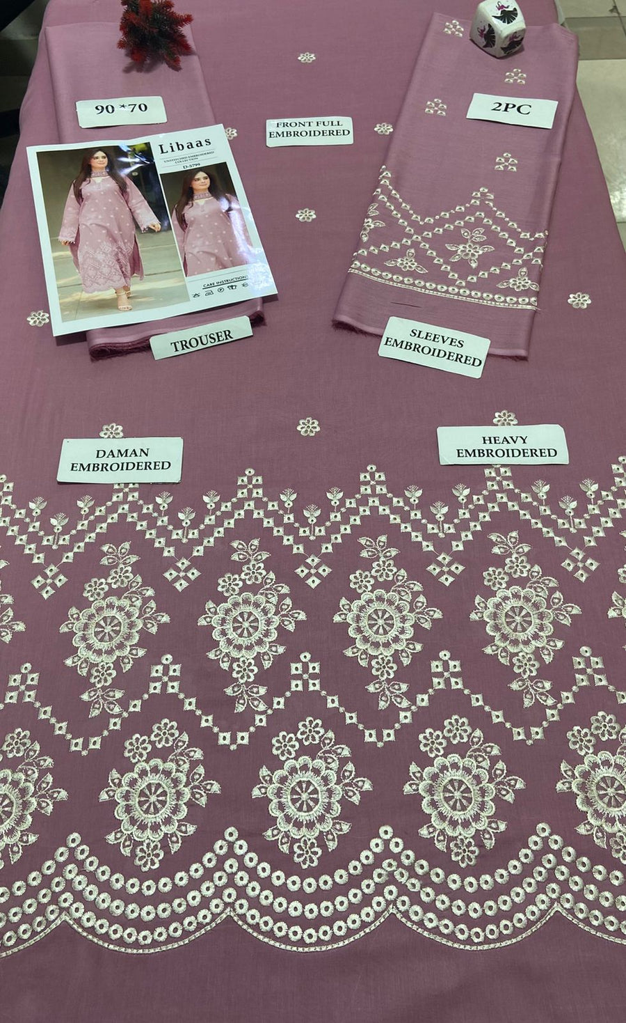 UNSTITCH SUIT DHANAK STUFF 2PC COLLECTION
