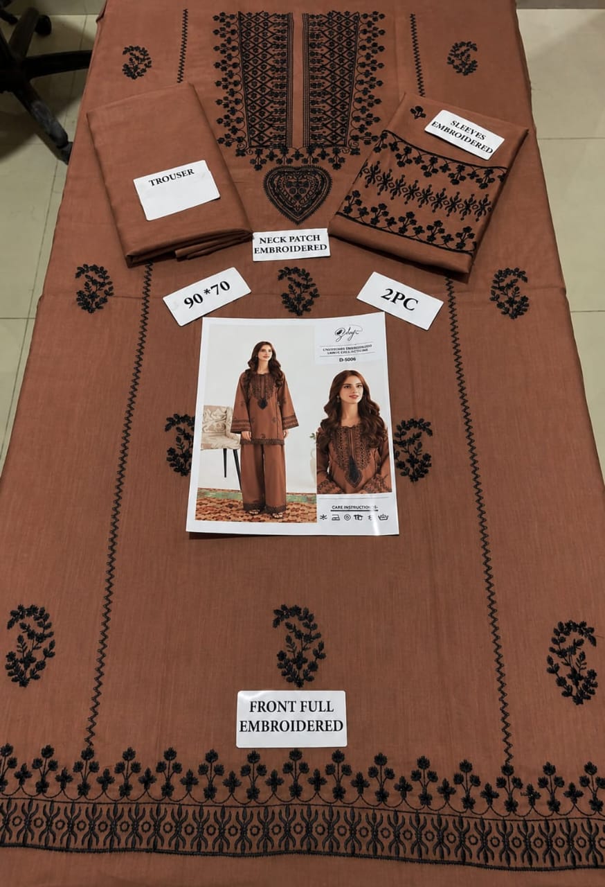 UNSTITCH SUIT DHANAK STUFF 2PC COLLECTION