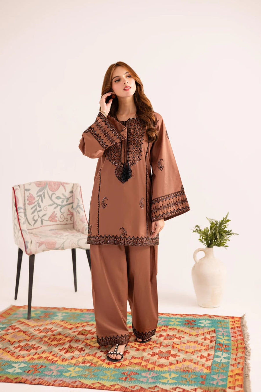 UNSTITCH SUIT DHANAK STUFF 2PC COLLECTION